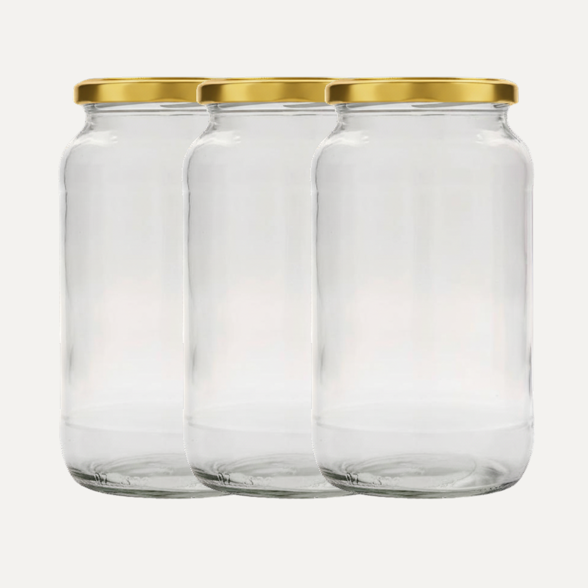 Glasburkar med lock – 3-pack