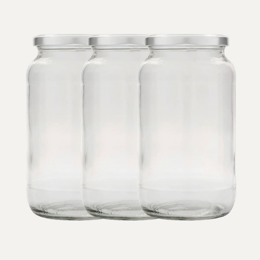 Glasburkar med lock – 3-pack