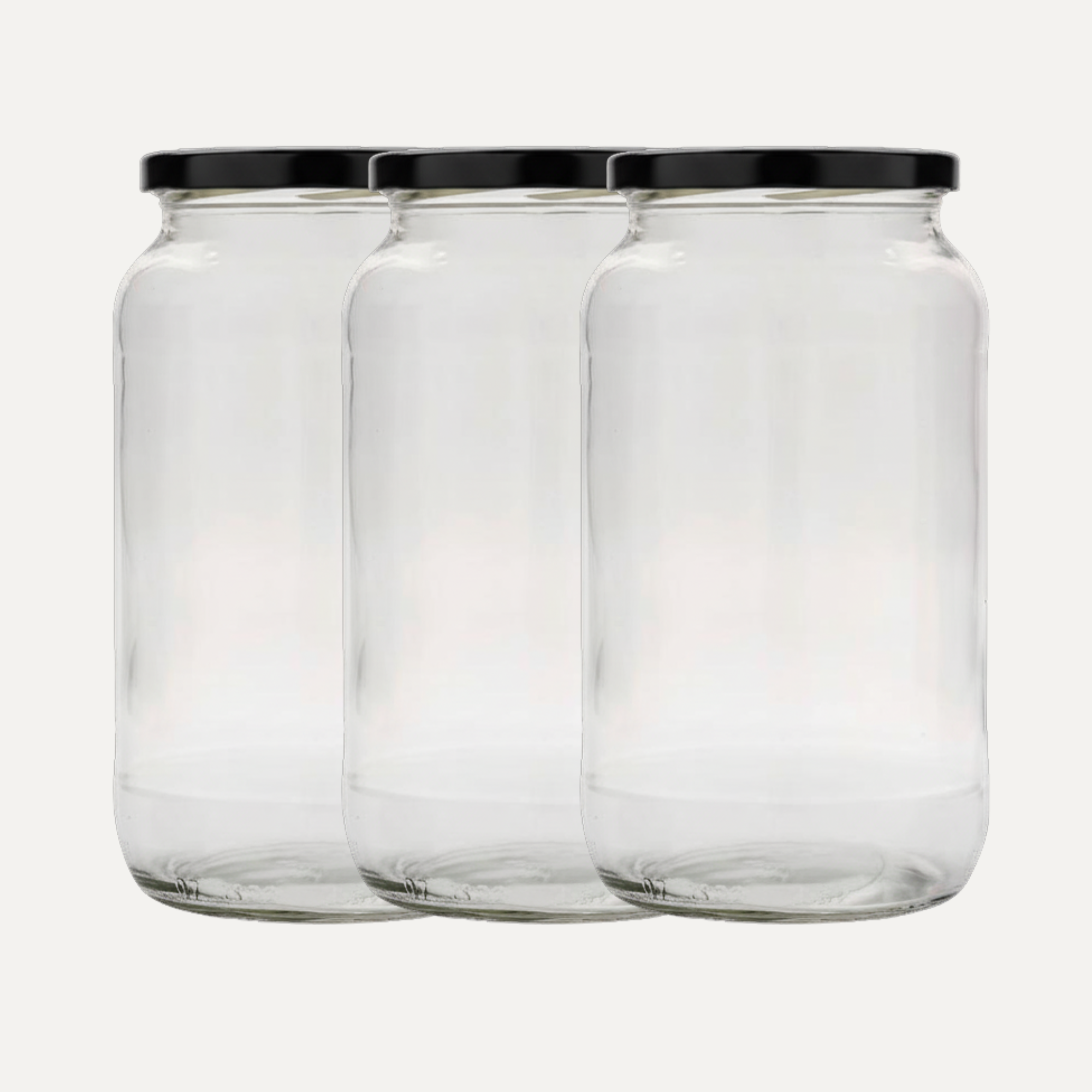 Glasburkar med lock – 3-pack