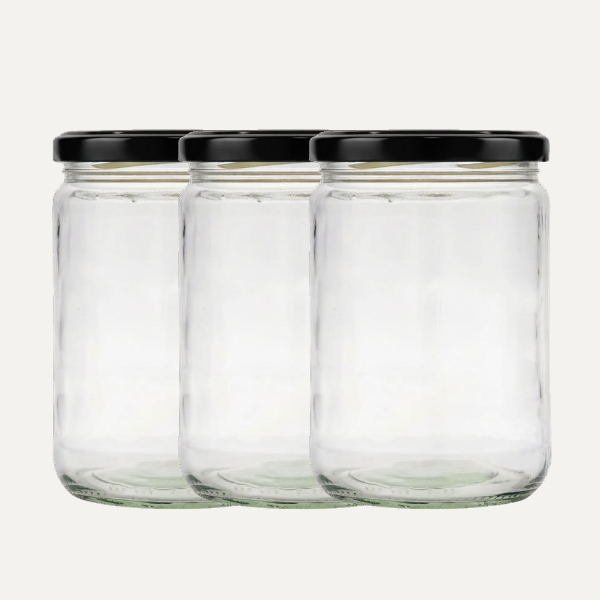 Glasburkar med lock – 3-pack